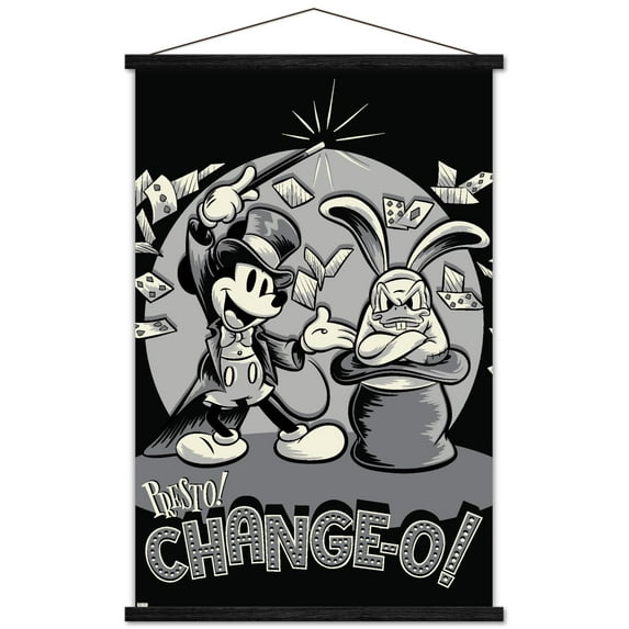 Disney Mickey Mouse - Presto Change-O Wall Poster with Wooden Magnetic Frame, 22.375" x 34"