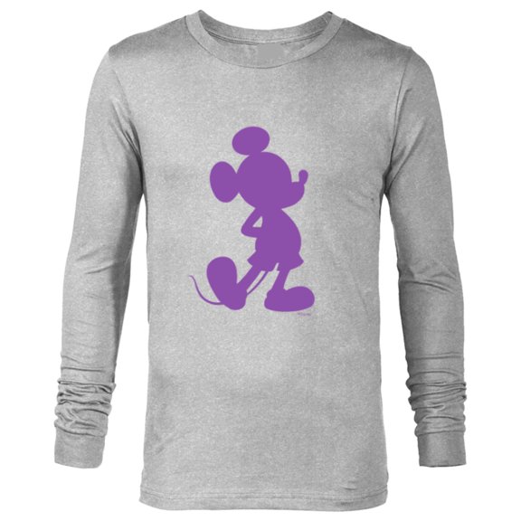 Disney Mickey Mouse Pride Classic Pose Purple Icon Fill - Long Sleeve T-Shirt for Men - Customized-Athletic Heather