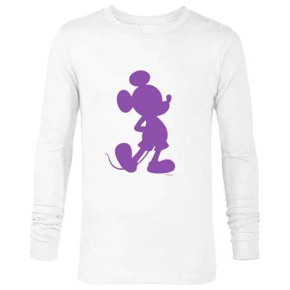 Disney Mickey Mouse Pride Classic Pose Purple Icon Fill - Long Sleeve T-Shirt for Men - Customized-White