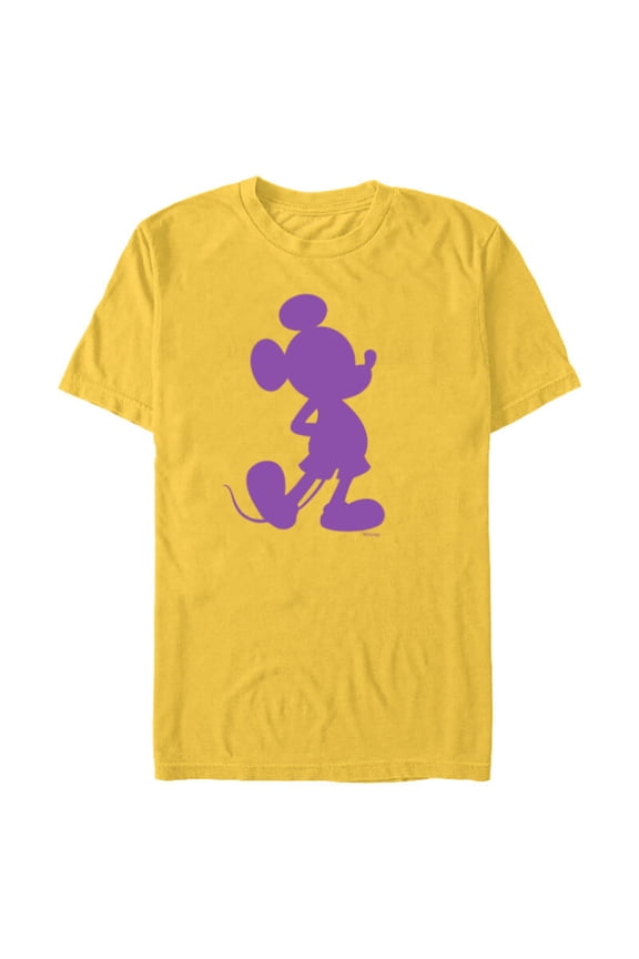 Mickey Mouse Pride Classic Pose Purple Icon Fill - Short Sleeve Blended T-Shirt for Adults - Customized-Yellow