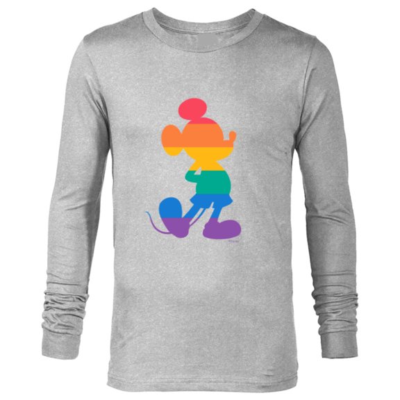 Disney Mickey Mouse Pride Classic Pose Rainbow Icon Fill - Long Sleeve T-Shirt for Men - Customized-Athletic Heather