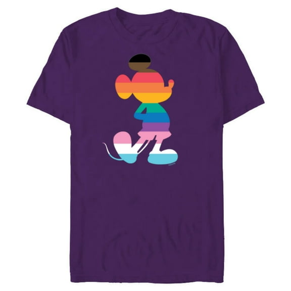Disney Mickey Mouse Pride Inclusive Pose Rainbow Icon Fill - Short Sleeve Blended T-Shirt for Adults - Customized-Purple
