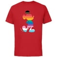 thumbnail image 1 of Disney Mickey Mouse Pride Inclusive Pose Rainbow Icon Fill - Short Sleeve Cotton T-Shirt for Adults - Customized-Red, 1 of 5