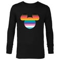 thumbnail image 1 of Disney Mickey Mouse Pride Inclusive Rainbow Head Icon Fill - Long Sleeve T-Shirt for Men - Customized-Black, 1 of 5