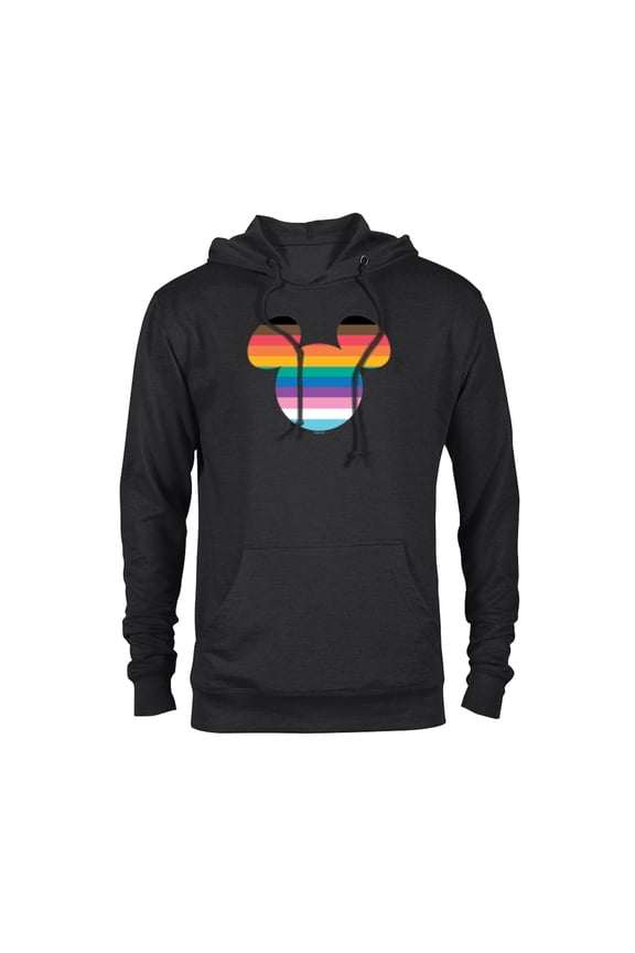 Mickey Mouse Pride Inclusive Rainbow Head Icon Fill - Pullover Hoodie for Adults - Customized-Black