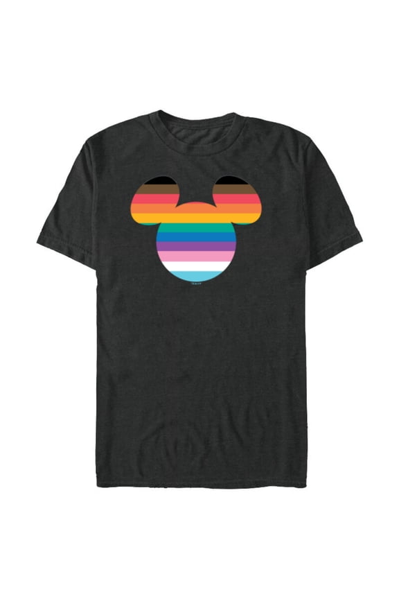 Mickey Mouse Pride Inclusive Rainbow Head Icon Fill - Short Sleeve Blended T-Shirt for Adults - Customized-Dark Heather