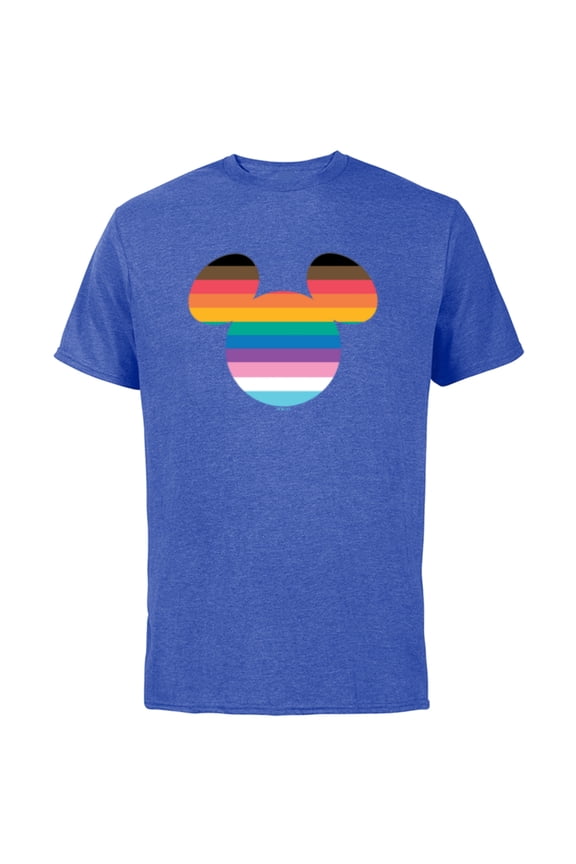Mickey Mouse Pride Inclusive Rainbow Head Icon Fill - Short Sleeve Cotton T-Shirt for Adults - Customized-Royal Heather