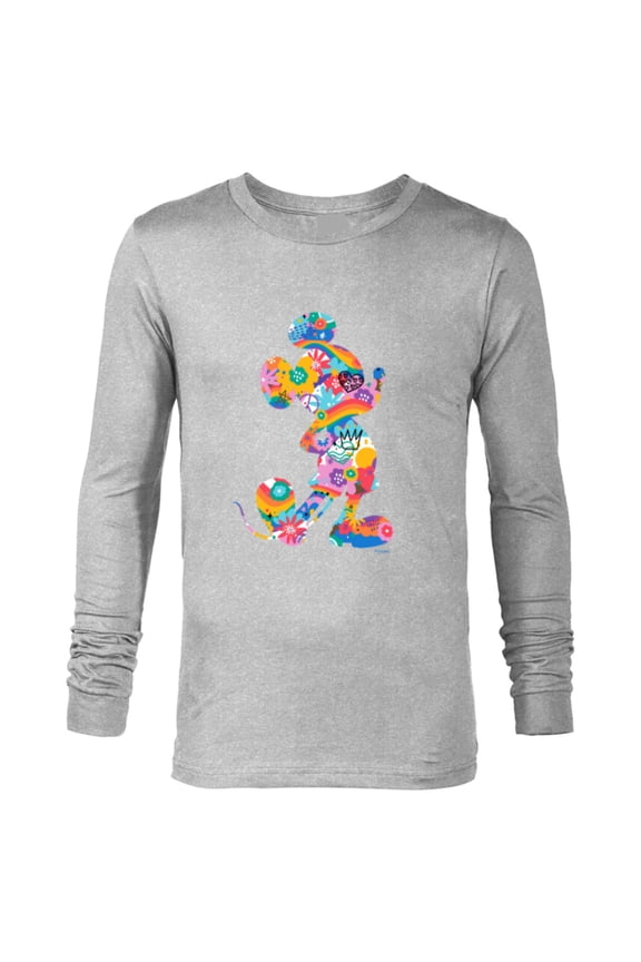 Mickey Mouse Pride Pose Rainbow Icon Fill Doodles - Long Sleeve T-Shirt for Men - Customized-Athletic Heather