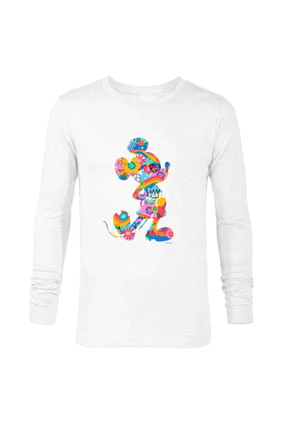 Mickey Mouse Pride Pose Rainbow Icon Fill Doodles - Long Sleeve T-Shirt for Men - Customized-White