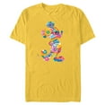 thumbnail image 1 of Disney Mickey Mouse Pride Pose Rainbow Icon Fill Doodles - Short Sleeve Blended T-Shirt for Adults - Customized-Yellow, 1 of 5