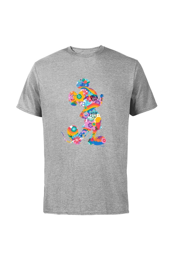 Mickey Mouse Pride Pose Rainbow Icon Fill Doodles - Short Sleeve Cotton T-Shirt for Adults - Customized-Athletic Heather