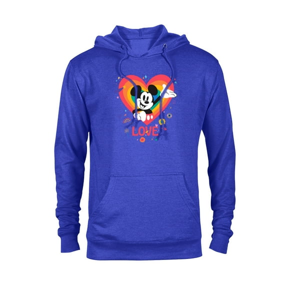 Disney Mickey Mouse Pride Rainbow Love Heart Doodles - Pullover Hoodie for Adults - Customized-Royal