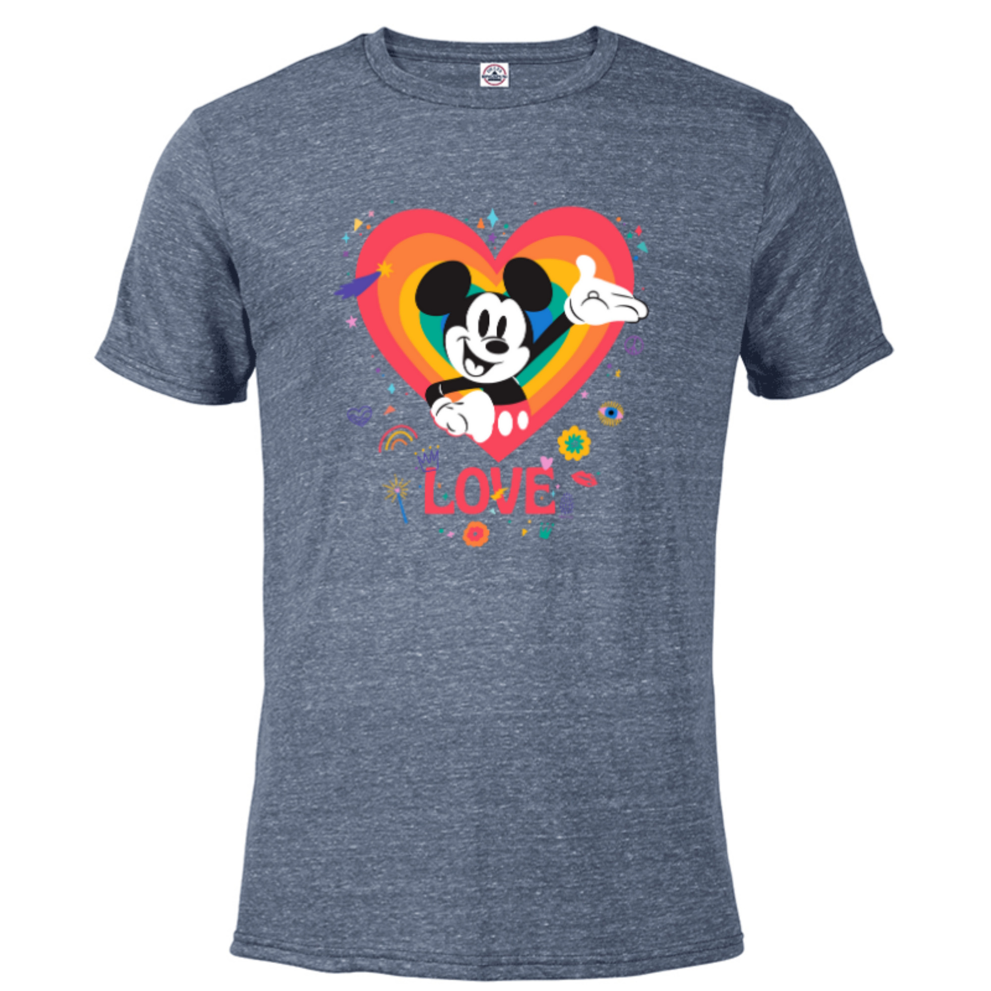 Disney Mickey Mouse Pride Rainbow Love Heart Doodles - Short Sleeve ...