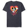 thumbnail image 1 of Disney Mickey Mouse Pride Rainbow Love Heart Doodles - Short Sleeve Blended T-Shirt for Adults - Customized-Navy Heather, 1 of 5
