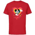 thumbnail image 1 of Disney Mickey Mouse Pride Rainbow Love Heart Doodles - Short Sleeve Cotton T-Shirt for Adults - Customized-Red, 1 of 5