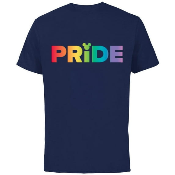 Disney Mickey Mouse Pride - Short Sleeve Cotton T-Shirt for Adults - Customized-Navy