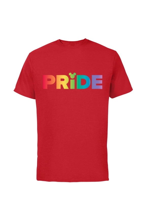 Mickey Mouse Pride - Short Sleeve Cotton T-Shirt for Adults - Customized-Red
