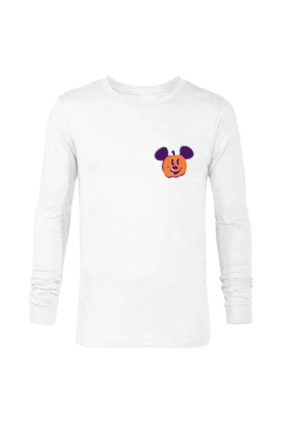 Mickey Mouse Pumpkin Jack-O’-Lantern Halloween - Long Sleeve T-Shirt for Men - Customized-White