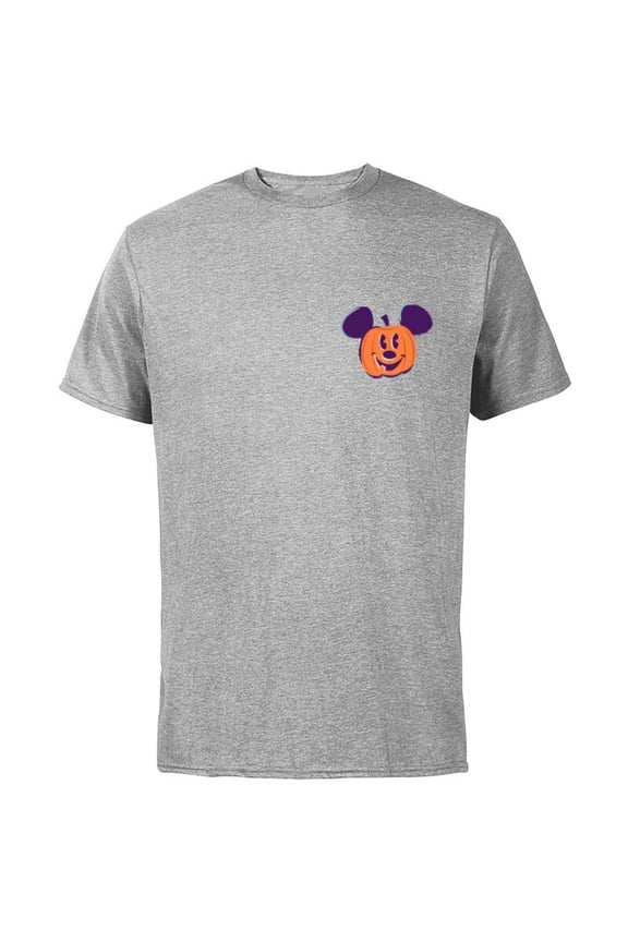 Mickey Mouse Pumpkin Jack-O’-Lantern Halloween - Short Sleeve Cotton T-Shirt for Adults - Customized-Athletic Heather
