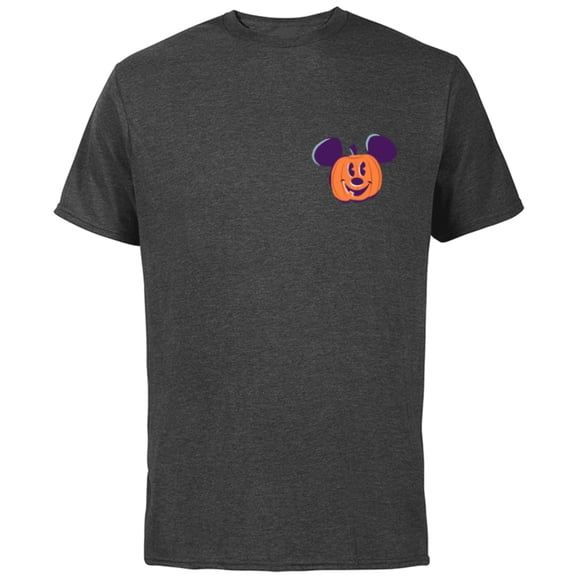 Disney Mickey Mouse Pumpkin Jack-O’-Lantern Halloween - Short Sleeve Cotton T-Shirt for Adults - Customized-Charcoal
