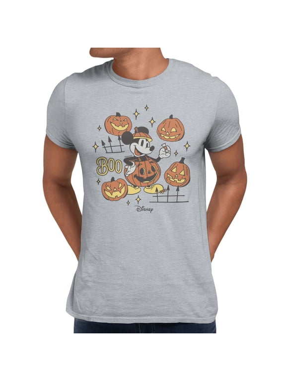 Mickey Mouse Pumpkin Mickey Halloween Men's T-Shirt (Sport Grey, S-XXXL)