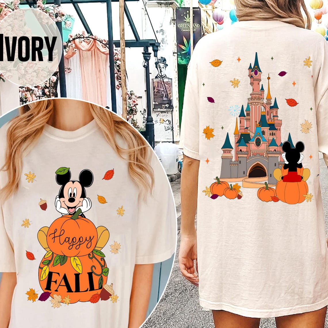 Disney Mickey Mouse Pumpkin T-shirt, Fall Season Happy Fall Tee, Magic ...
