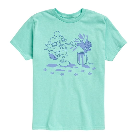 Disney - Mickey Mouse & Puppy Paint Prints - Youth Short Sleeve Graphic T-Shirt