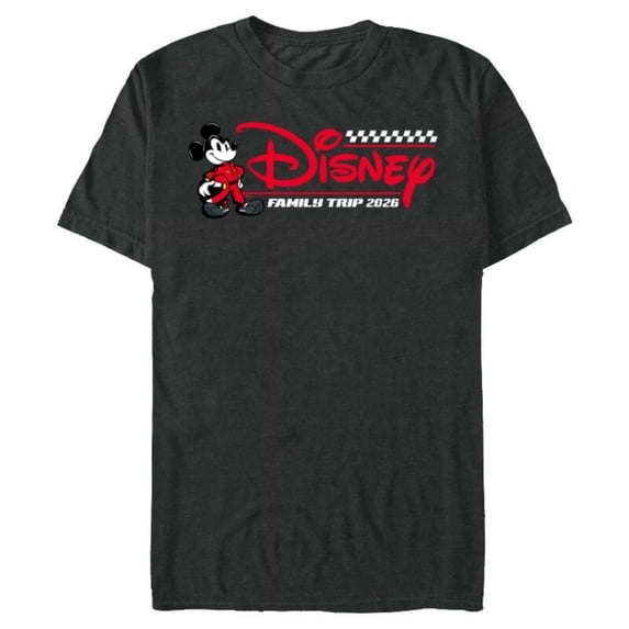 Disney Mickey Mouse Race Car Driver Family Trip 2026 Racing Standard T-Shirt- Short Sleeve Blended T-Shirt for Adults - Customized-Dark Heather