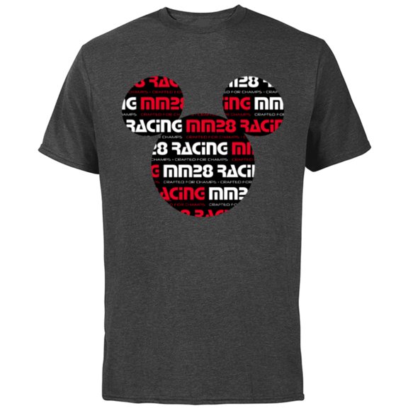 Disney Mickey Mouse Racing Champs MM28 Race Car Team Icon - Short Sleeve Cotton T-Shirt for Adults - Customized-Charcoal