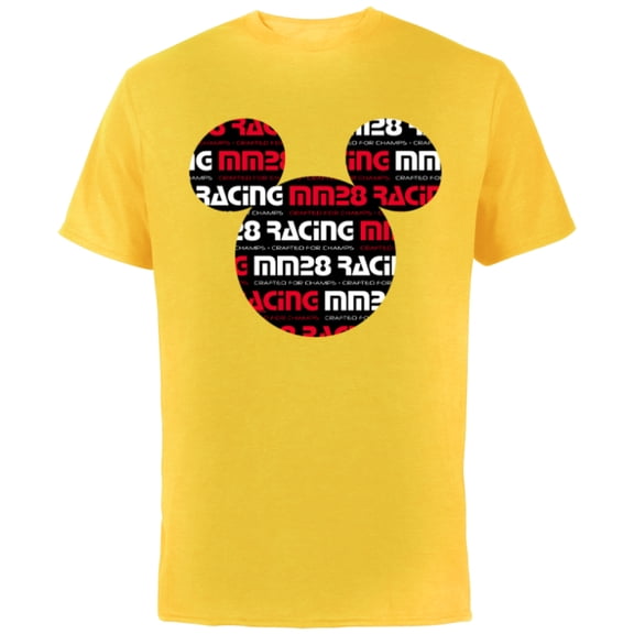 Disney Mickey Mouse Racing Champs MM28 Race Car Team Icon - Short Sleeve Cotton T-Shirt for Adults - Customized-Yellow