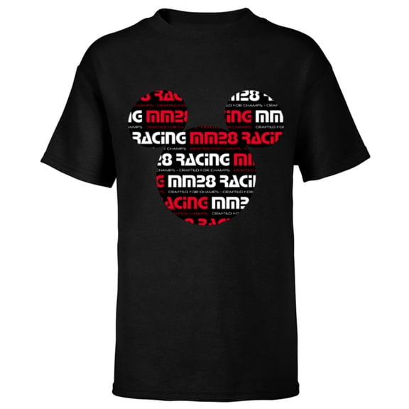 Disney Mickey Mouse Racing Champs MM28 Race Car Team Icon - Short Sleeve T-Shirt for Kids - Customized-Black