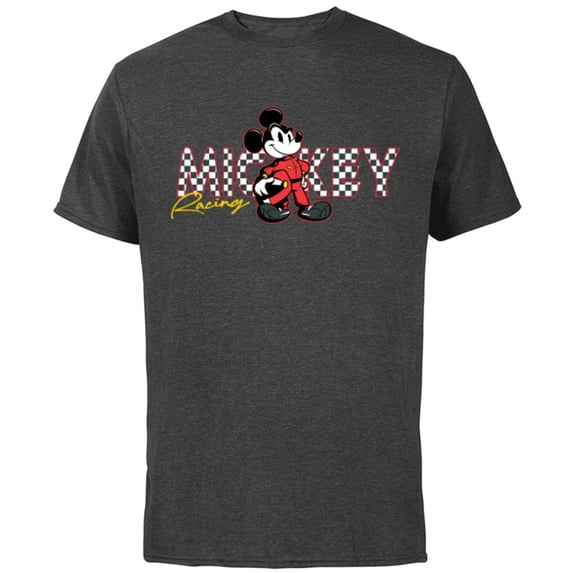 Disney Mickey Mouse Racing Mickey & Friends Race Car Drivers - Short Sleeve Cotton T-Shirt for Adults - Customized-Charcoal