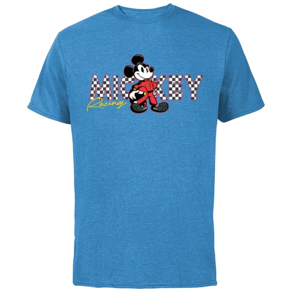 Disney Mickey Mouse Racing Mickey & Friends Race Car Drivers - Short Sleeve Cotton T-Shirt for Adults - Customized-Light Blue