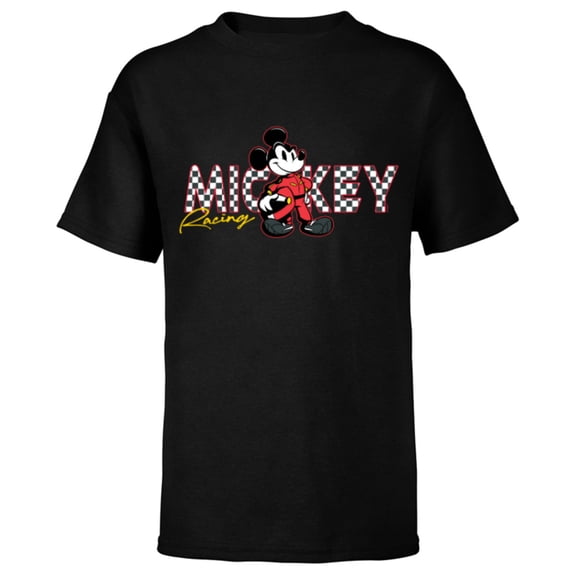 Disney Mickey Mouse Racing Mickey & Friends Race Car Drivers - Short Sleeve T-Shirt for Kids - Customized-Black