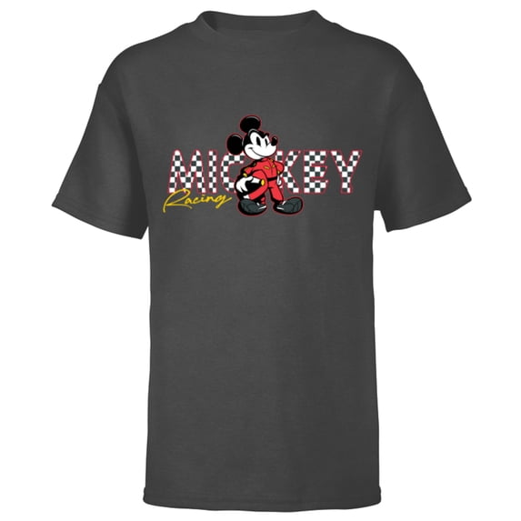 Disney Mickey Mouse Racing Mickey & Friends Race Car Drivers - Short Sleeve T-Shirt for Kids - Customized-Charcoal Heather