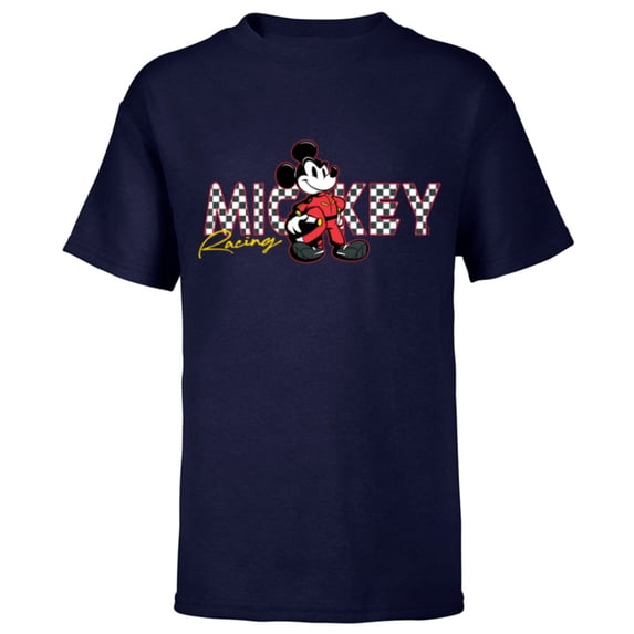 Disney Mickey Mouse Racing Mickey & Friends Race Car Drivers - Short Sleeve T-Shirt for Kids - Customized-Navy