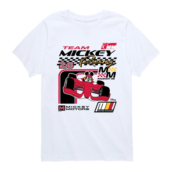 Disney - Mickey Mouse Racing - Youth Boys Short Sleeve Graphic T-Shirt