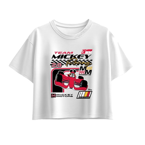 Disney - Mickey Mouse Racing - Youth Girls Boxy T-Shirt