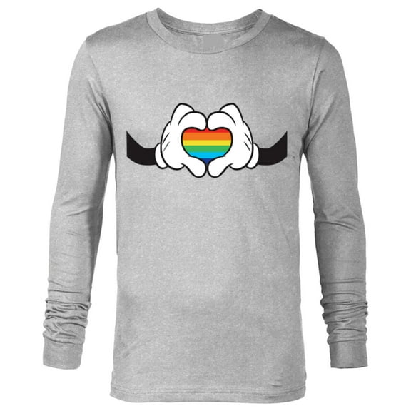 Disney Mickey Mouse Rainbow Hands - Long Sleeve T-Shirt for Men -Customized-Athletic Heather