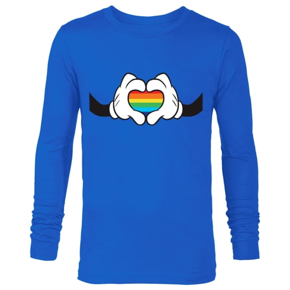 Disney Mickey Mouse Rainbow Hands - Long Sleeve T-Shirt for Men -Customized-Royal
