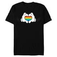 thumbnail image 1 of Disney Mickey Mouse Rainbow Hands - Short Sleeve Blended T-Shirt for Adults -Customized-Black, 1 of 5