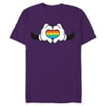 thumbnail image 1 of Disney Mickey Mouse Rainbow Hands - Short Sleeve Blended T-Shirt for Adults -Customized-Purple, 1 of 5