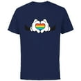 thumbnail image 1 of Disney Mickey Mouse Rainbow Hands - Short Sleeve Cotton T-Shirt for Adults -Customized-Navy, 1 of 5