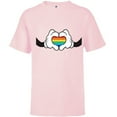 thumbnail image 1 of Disney Mickey Mouse Rainbow Hands - Short Sleeve T-Shirt for Kids -Customized-Soft Pink, 1 of 5