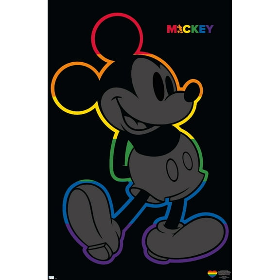 Disney Mickey Mouse - Rainbow Outline Wall Poster, 22.375" x 34"