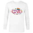 thumbnail image 1 of Disney Mickey Mouse Rainbow Pride Flag Love for All Doodles - Long Sleeve T-Shirt for Men - Customized-White, 1 of 5