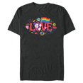thumbnail image 1 of Disney Mickey Mouse Rainbow Pride Flag Love for All Doodles - Short Sleeve Blended T-Shirt for Adults - Customized-Dark Heather, 1 of 5