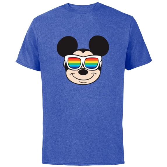 Disney Mickey Mouse Rainbow Sunglasses - Short Sleeve Cotton T-Shirt for Adults -Customized-Royal Heather
