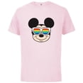 thumbnail image 1 of Disney Mickey Mouse Rainbow Sunglasses - Short Sleeve Cotton T-Shirt for Adults -Customized-Soft Pink, 1 of 5