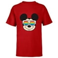 thumbnail image 1 of Disney Mickey Mouse Rainbow Sunglasses - Short Sleeve T-Shirt for Kids -Customized-Red, 1 of 5